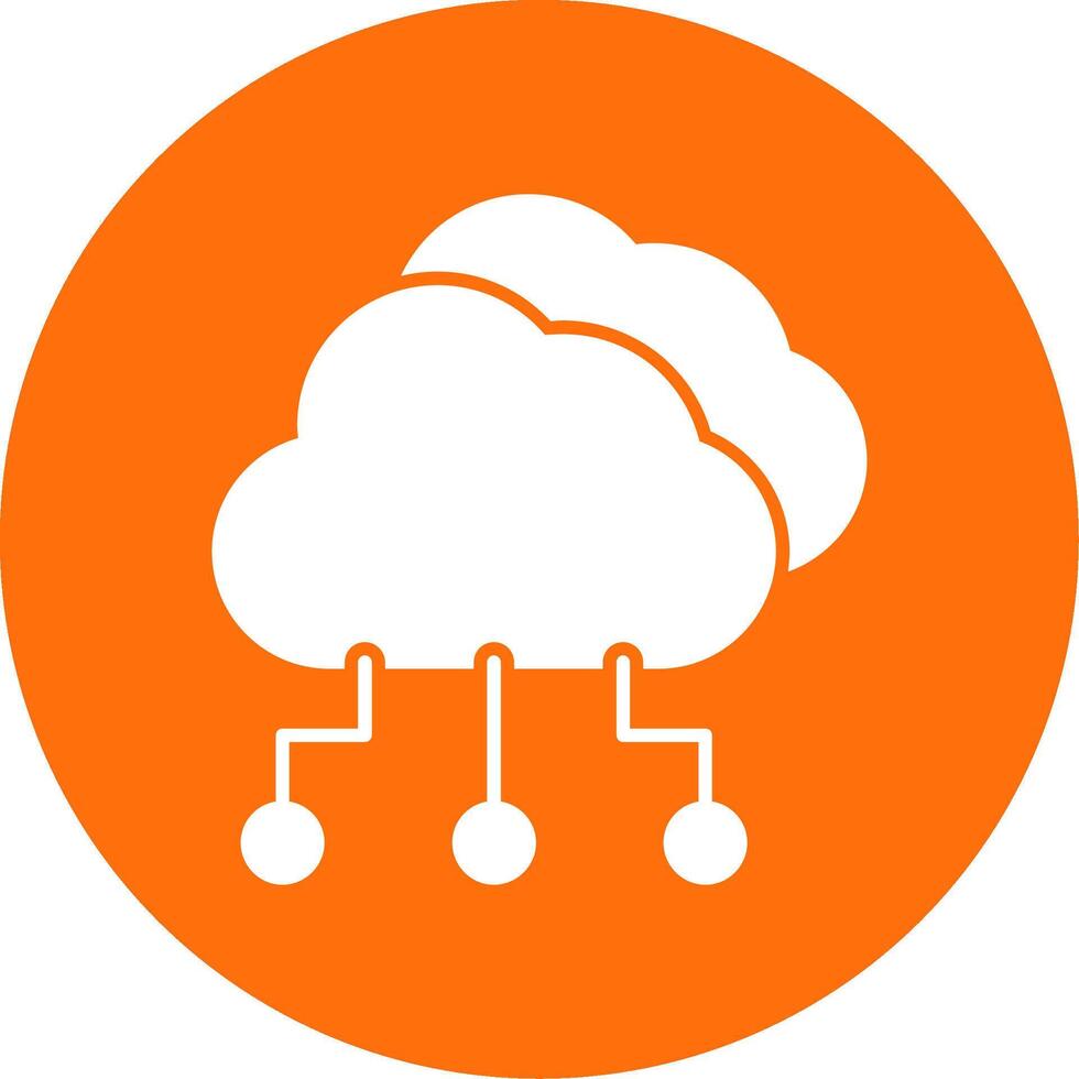 Cloud Computing Glyph Circle Icon vector