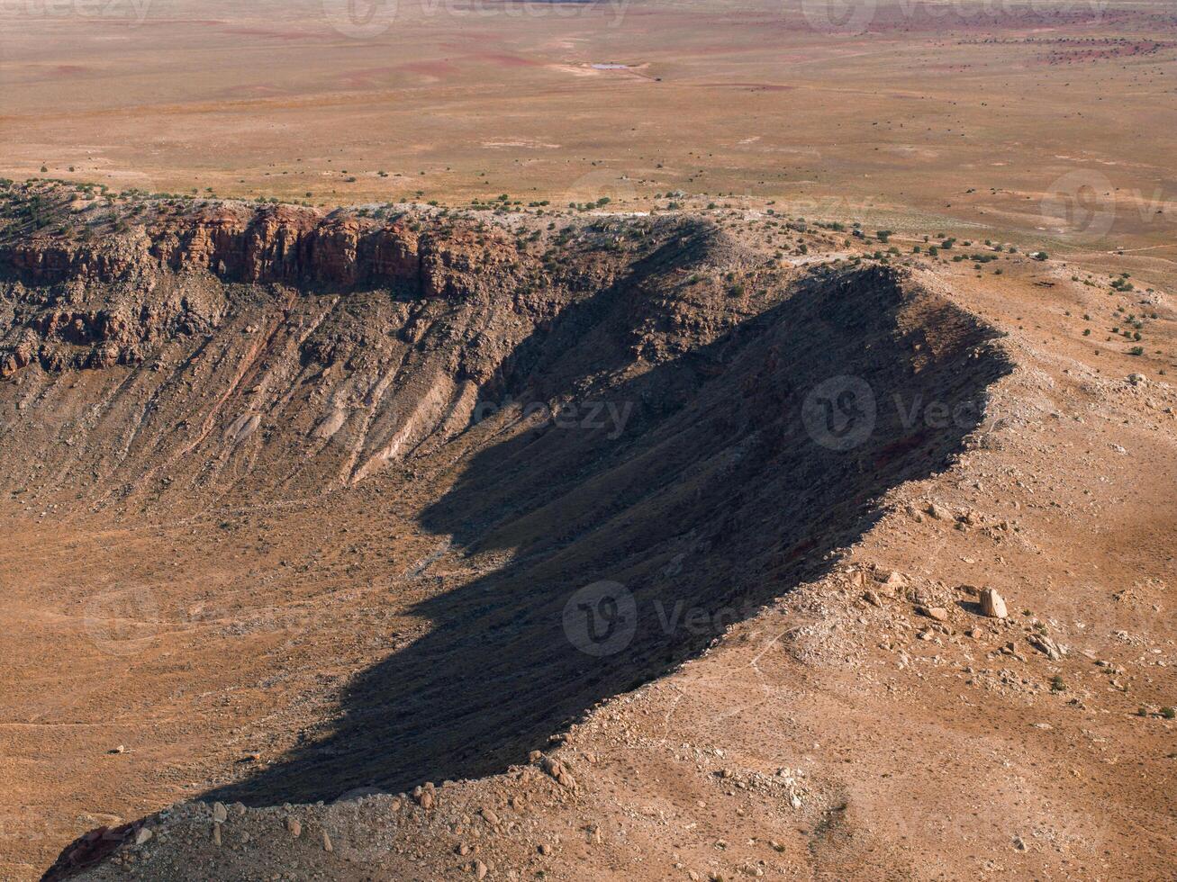 Aerial view of the Meteor Crater Natural Landmark at Arizona. photo