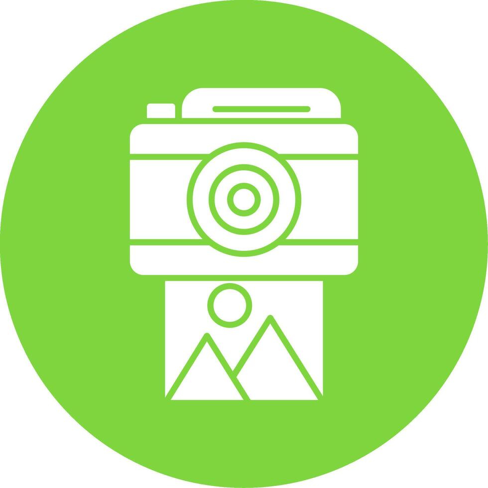 Camera Glyph Circle Icon vector