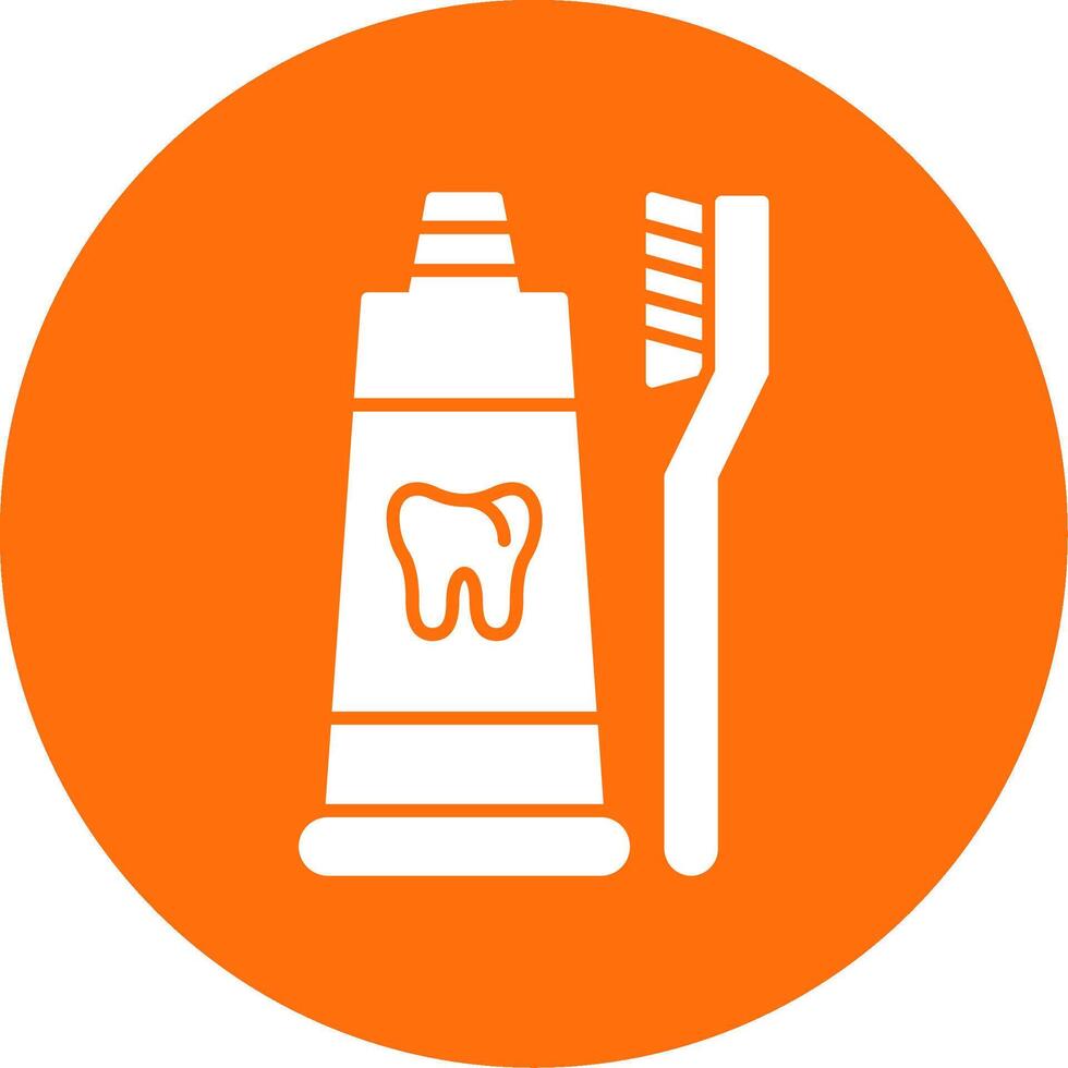 Toothpaste Glyph Circle Icon vector