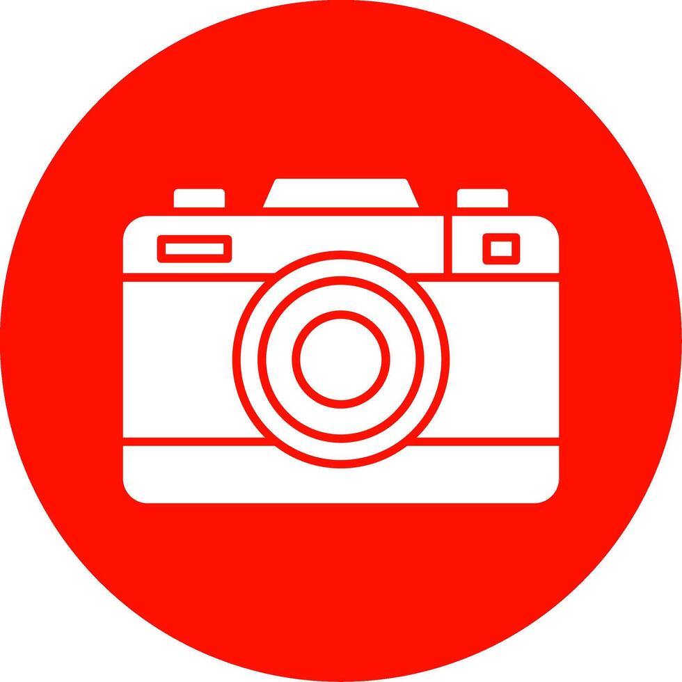 Camera Glyph Circle Icon vector