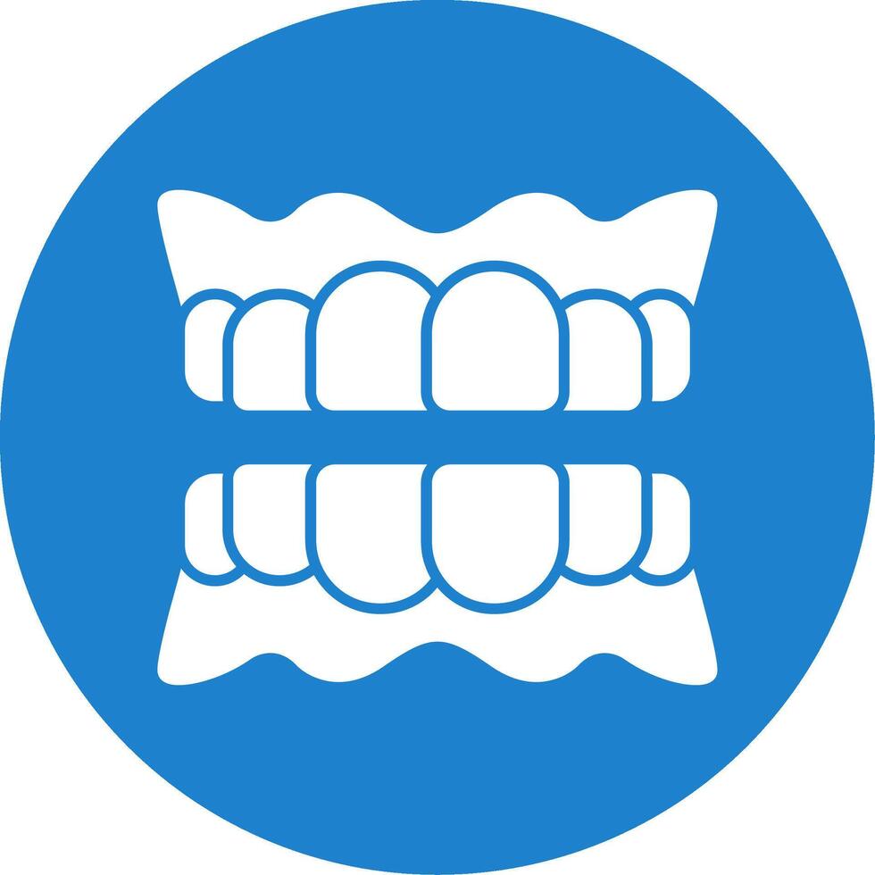 Denture Glyph Circle Icon vector