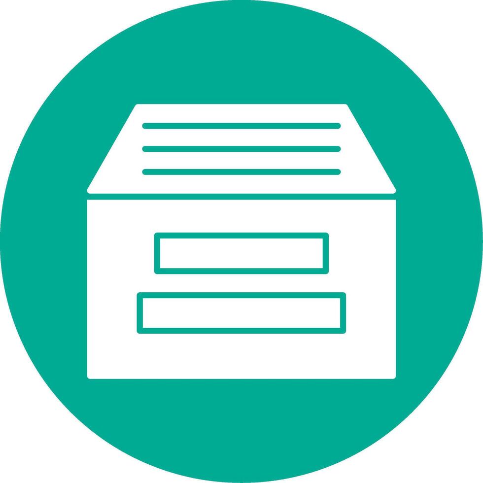 Archive Glyph Circle Icon vector