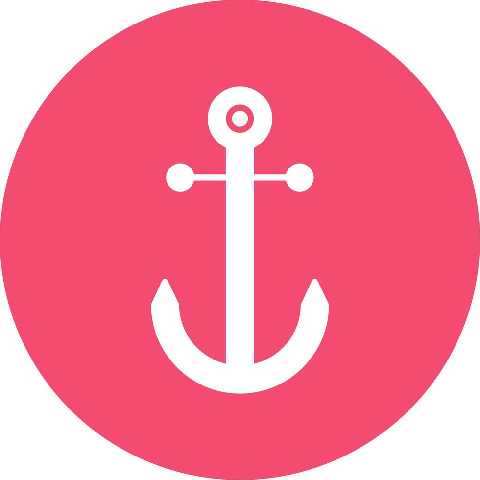 Anchor Glyph Circle Icon vector