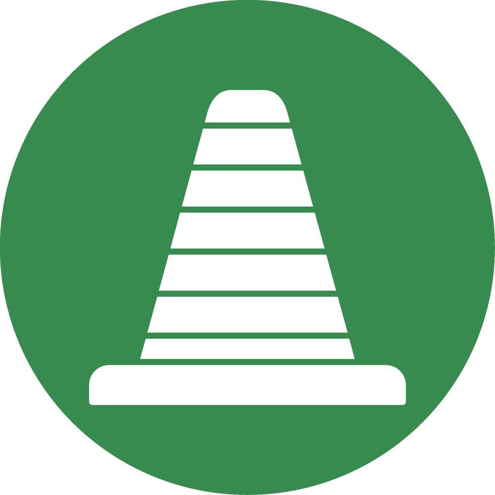 Traffic Cone Glyph Circle Icon vector