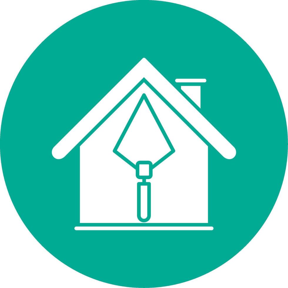 House Construction Glyph Circle Icon vector