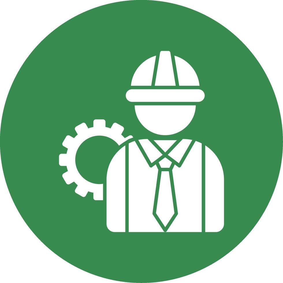 Engineer Glyph Circle Icon vector