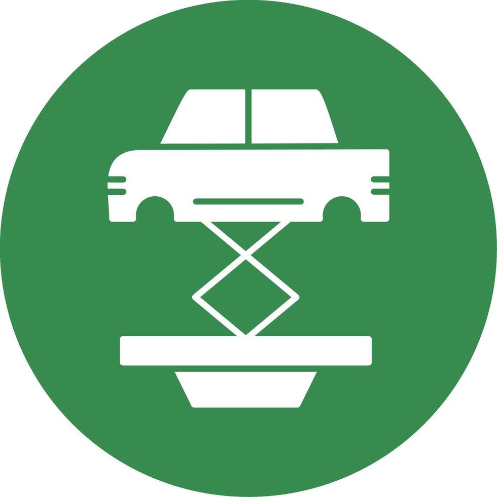 Car Repair Glyph Circle Icon vector