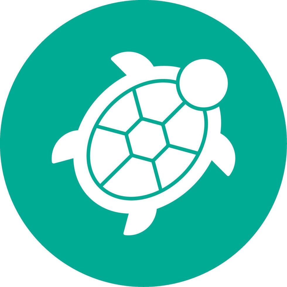 Turtle Glyph Circle Icon vector