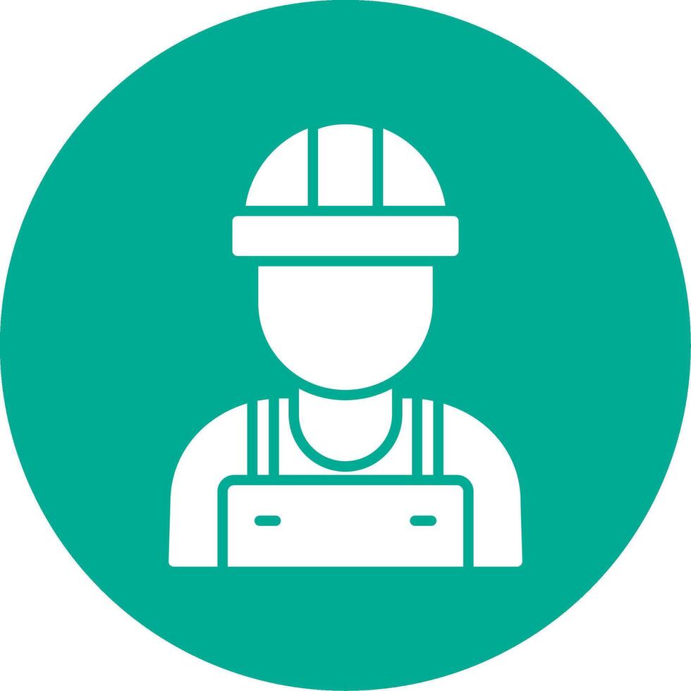 Worker Glyph Circle Icon vector