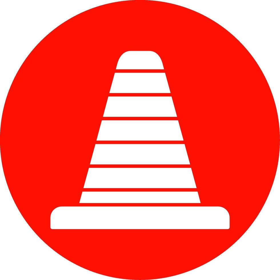 Traffic Cone Glyph Circle Icon vector