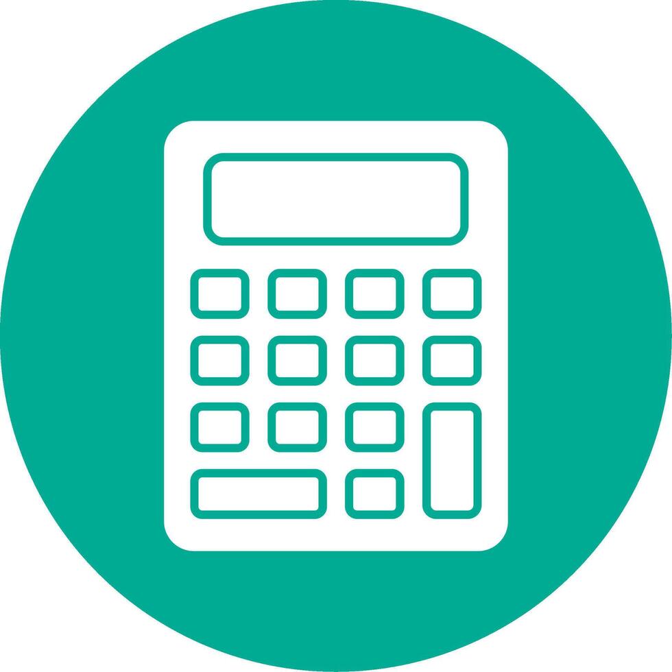 Calculator Glyph Circle Icon vector