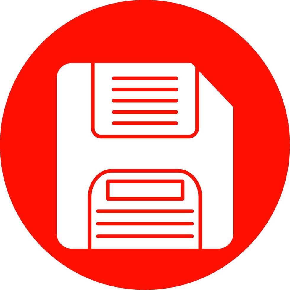 Floppy Disk Glyph Circle Icon vector