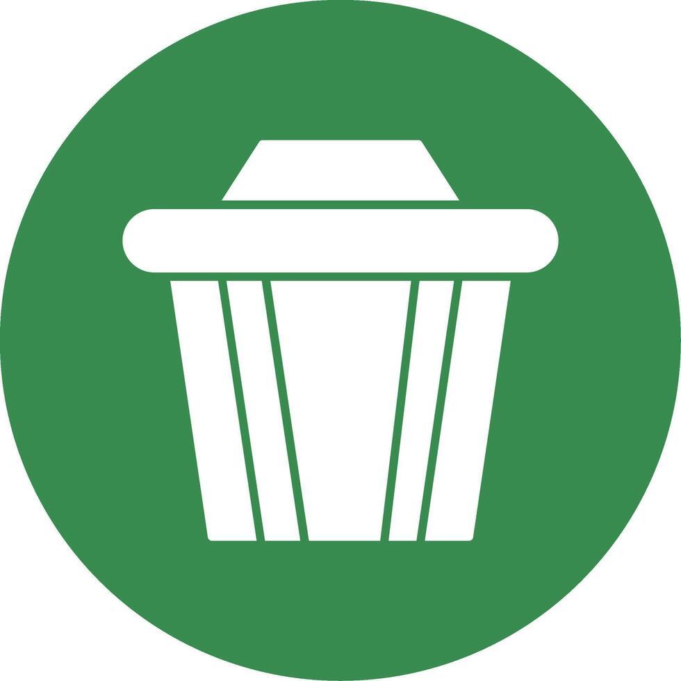 Recycle Bin Glyph Circle Icon vector