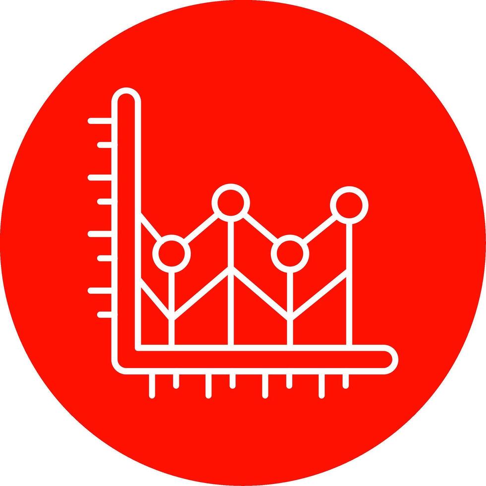 Line chart Linear Circle Multicolor Design Icon vector