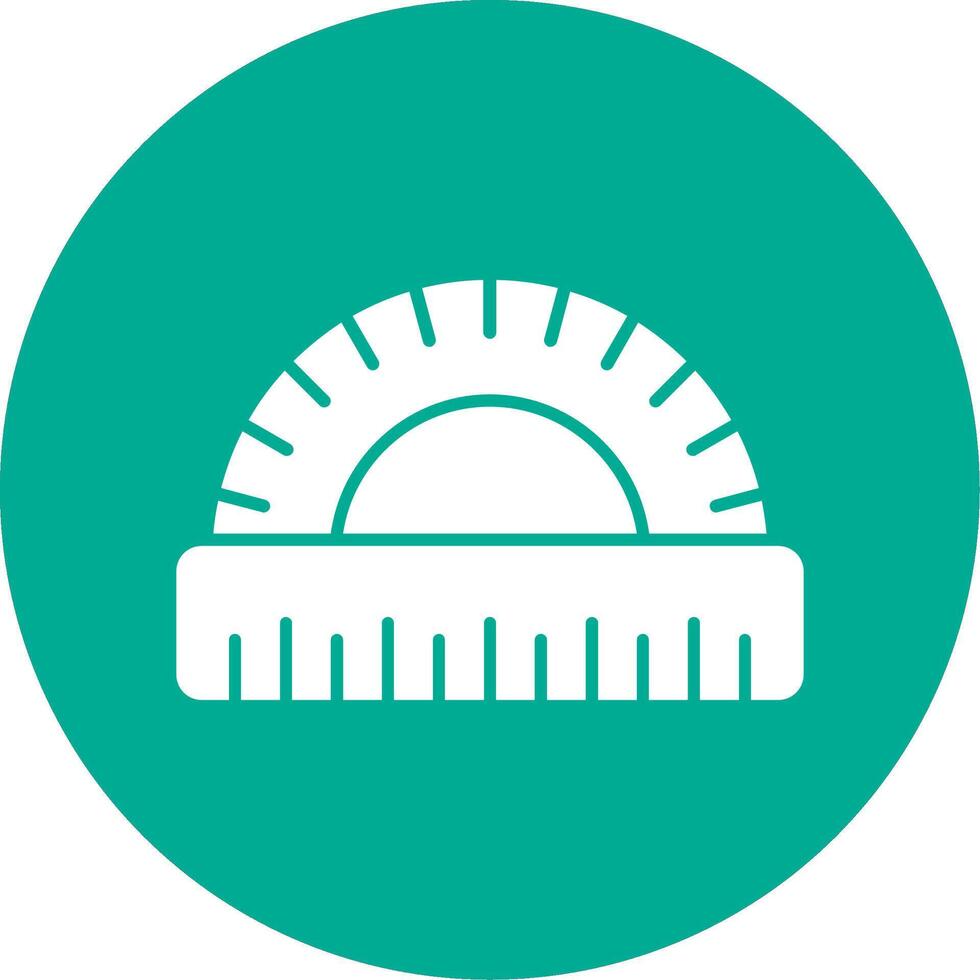 Protractor Glyph Circle Icon vector