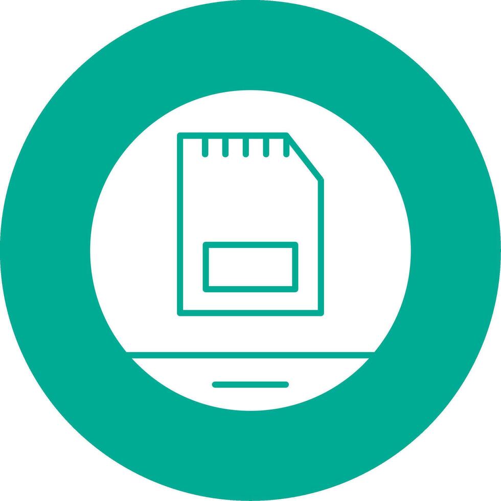 Memory Card Glyph Circle Icon vector