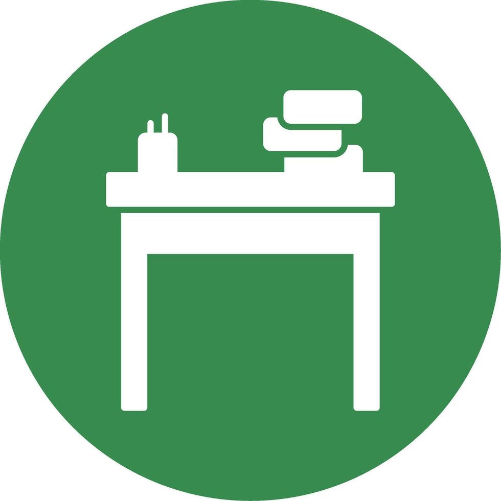 School Desk Glyph Circle Icon vector