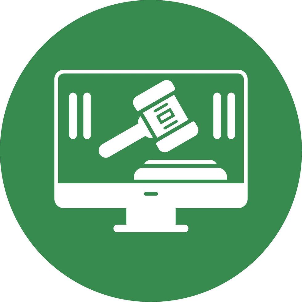 Auction Glyph Circle Icon vector