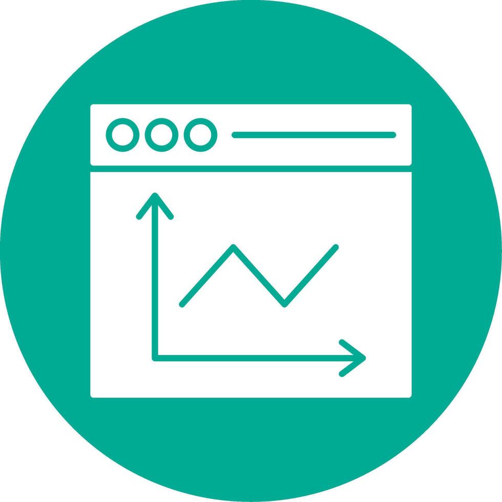 Line Chart  Glyph Circle Icon vector