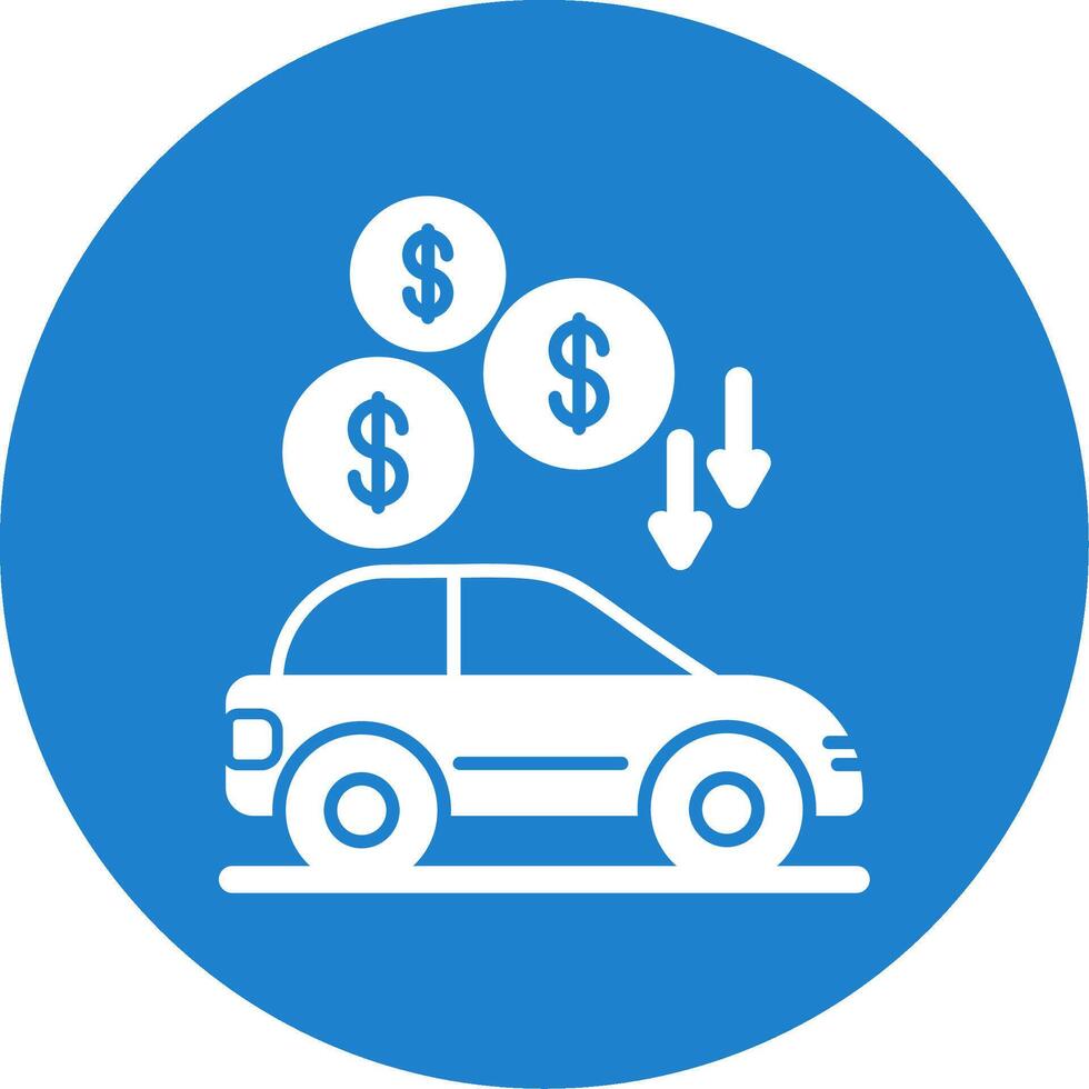Car Glyph Circle Icon vector