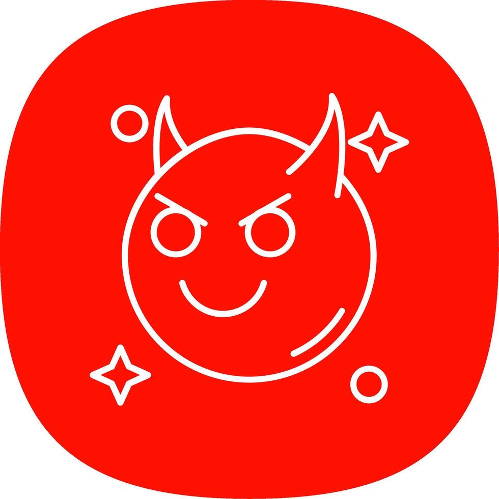 Demon Linear Circle Multicolor Design Icon vector