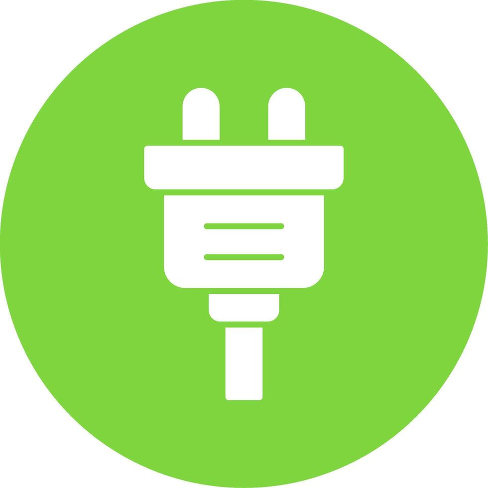 Plug Glyph Circle Icon vector