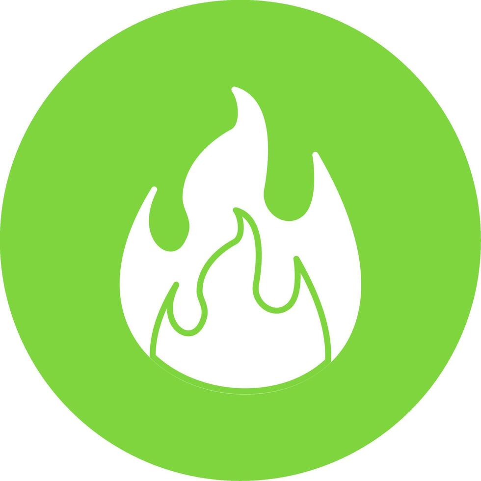 Flame Glyph Circle Icon vector