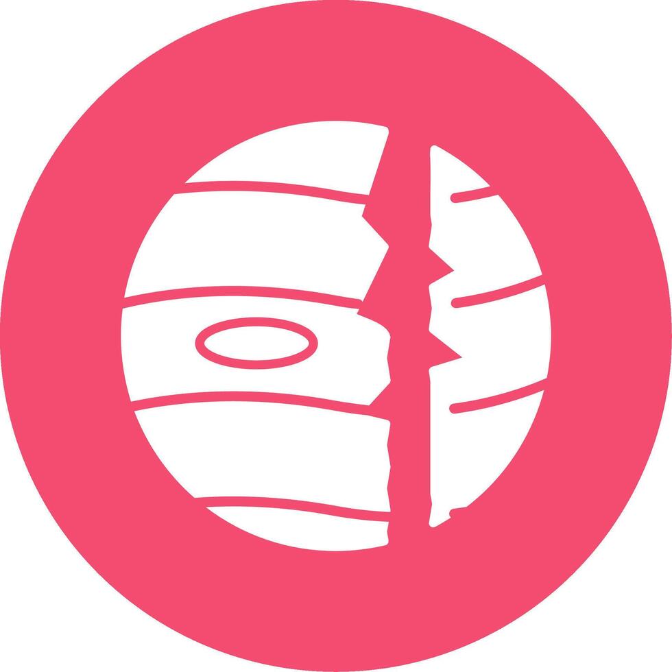 Destroyed Glyph Circle Icon vector