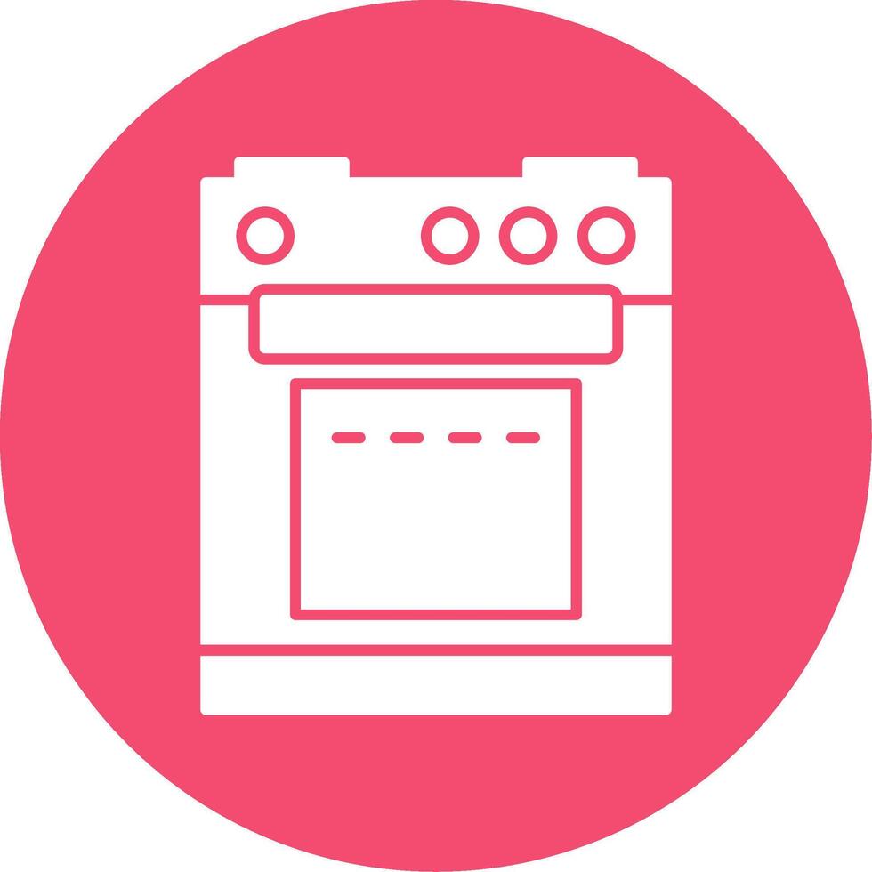 Electric Stove Glyph Circle Icon vector