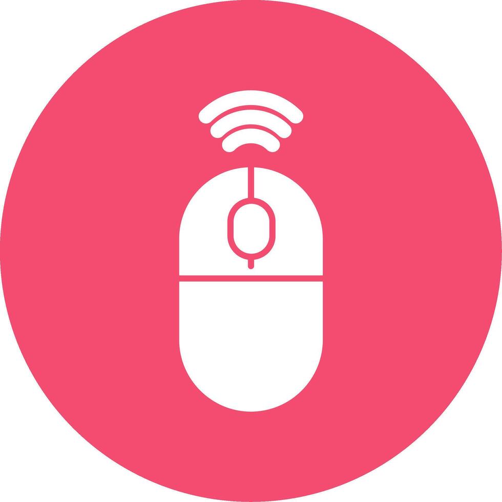 Wireless Mouse Glyph Circle Icon vector