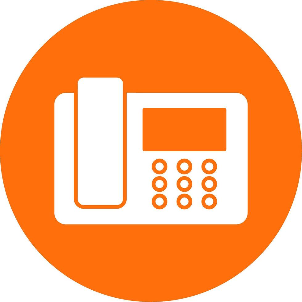 Telephone Glyph Circle Icon vector