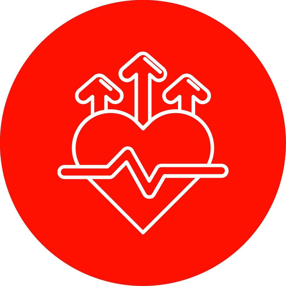 Heart rate Linear Circle Multicolor Design Icon vector