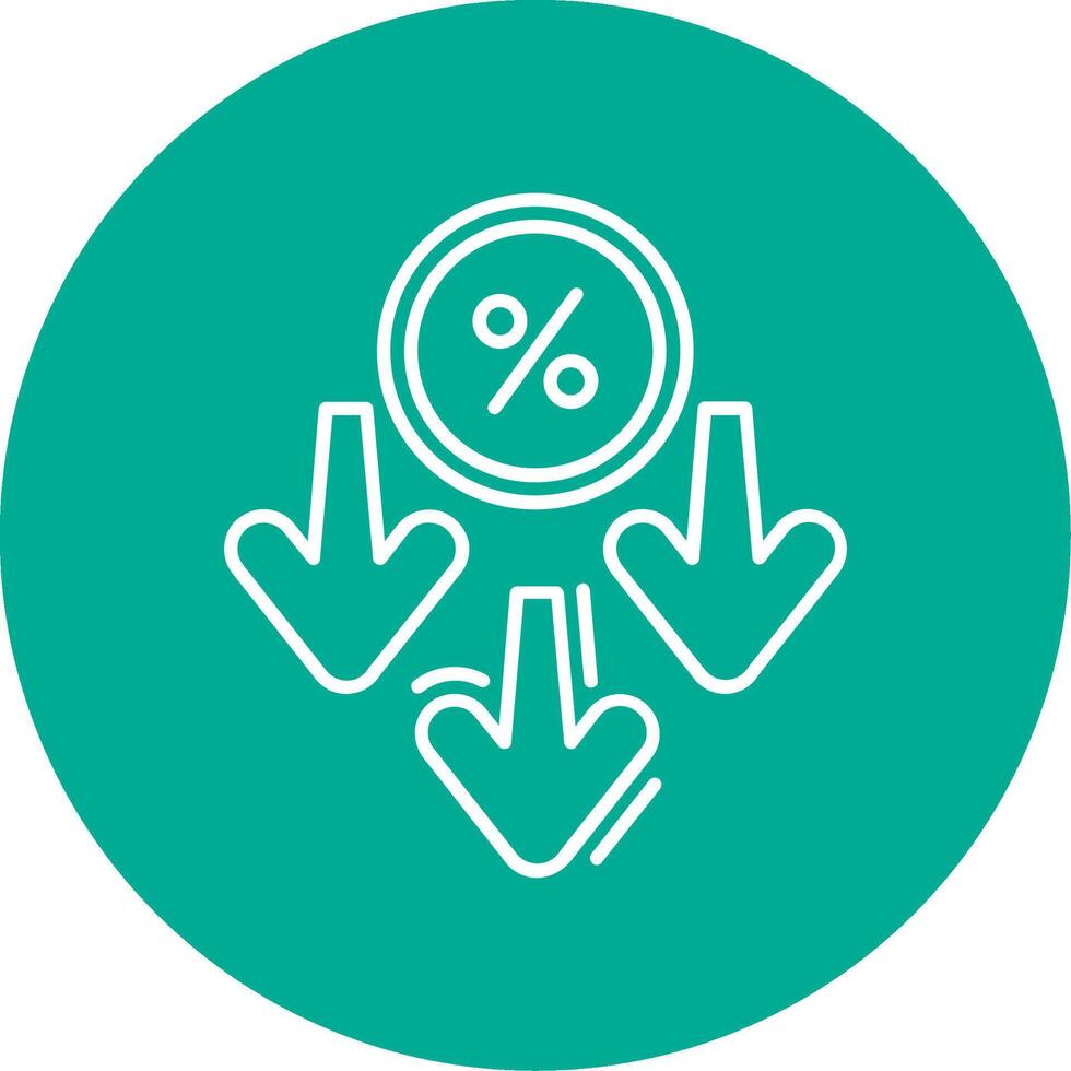 Discount Linear Circle Multicolor Design Icon vector