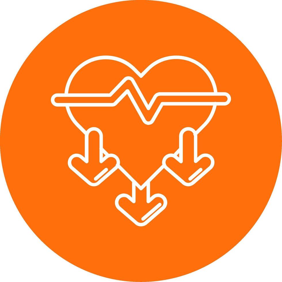 Heart rate Linear Circle Multicolor Design Icon vector