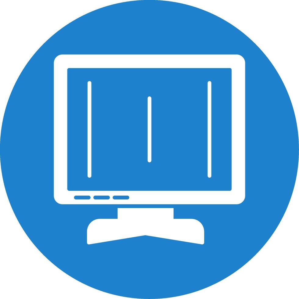 Monitor Glyph Circle Icon vector
