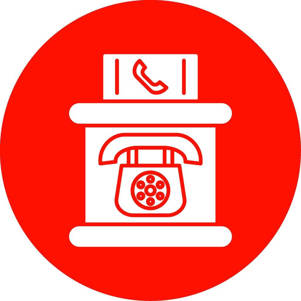 Telephone Booth Glyph Circle Icon vector
