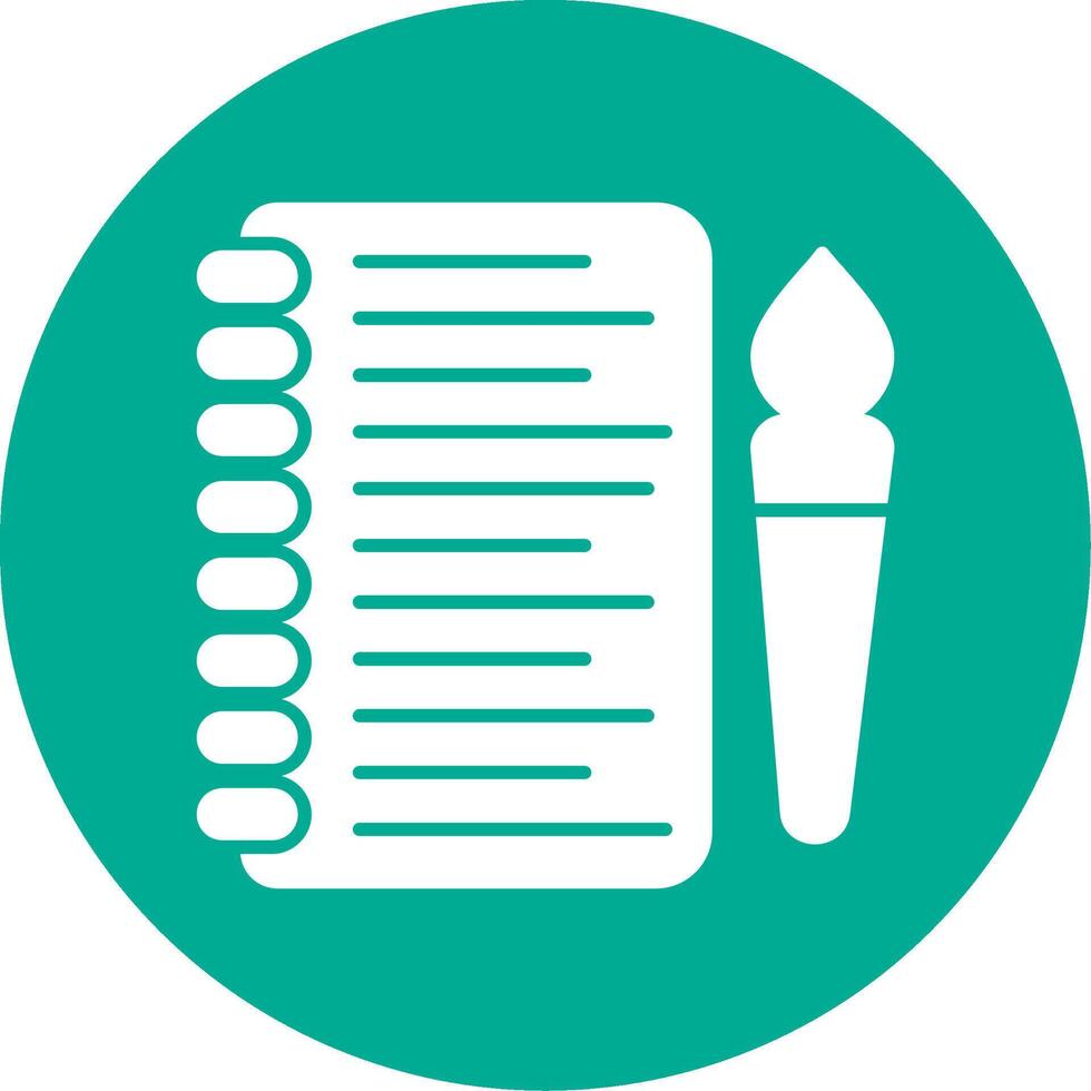 Sketchbook Glyph Circle Icon vector