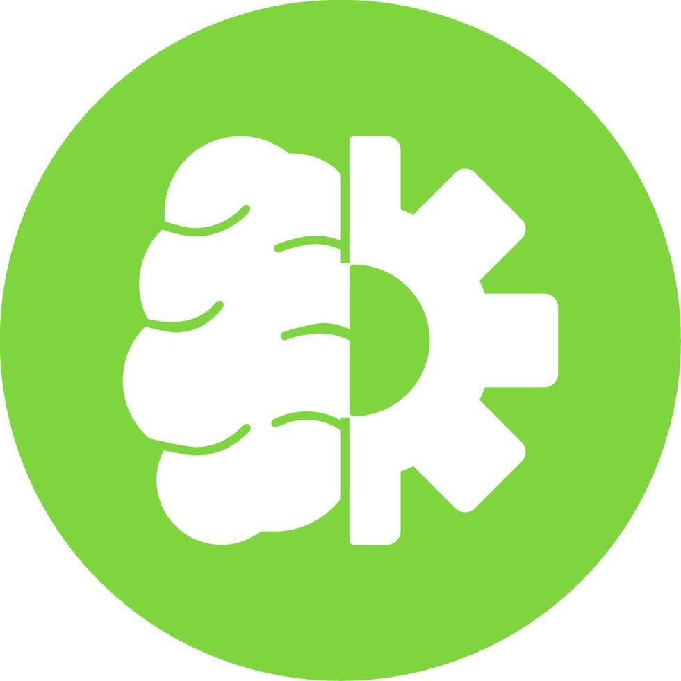 Creative Brain Glyph Circle Icon vector