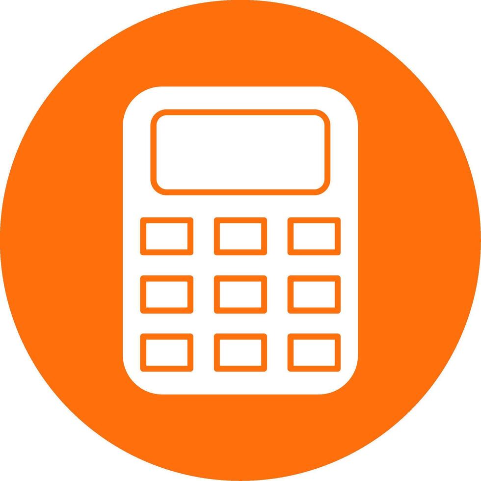 Calculator Glyph Circle Icon vector