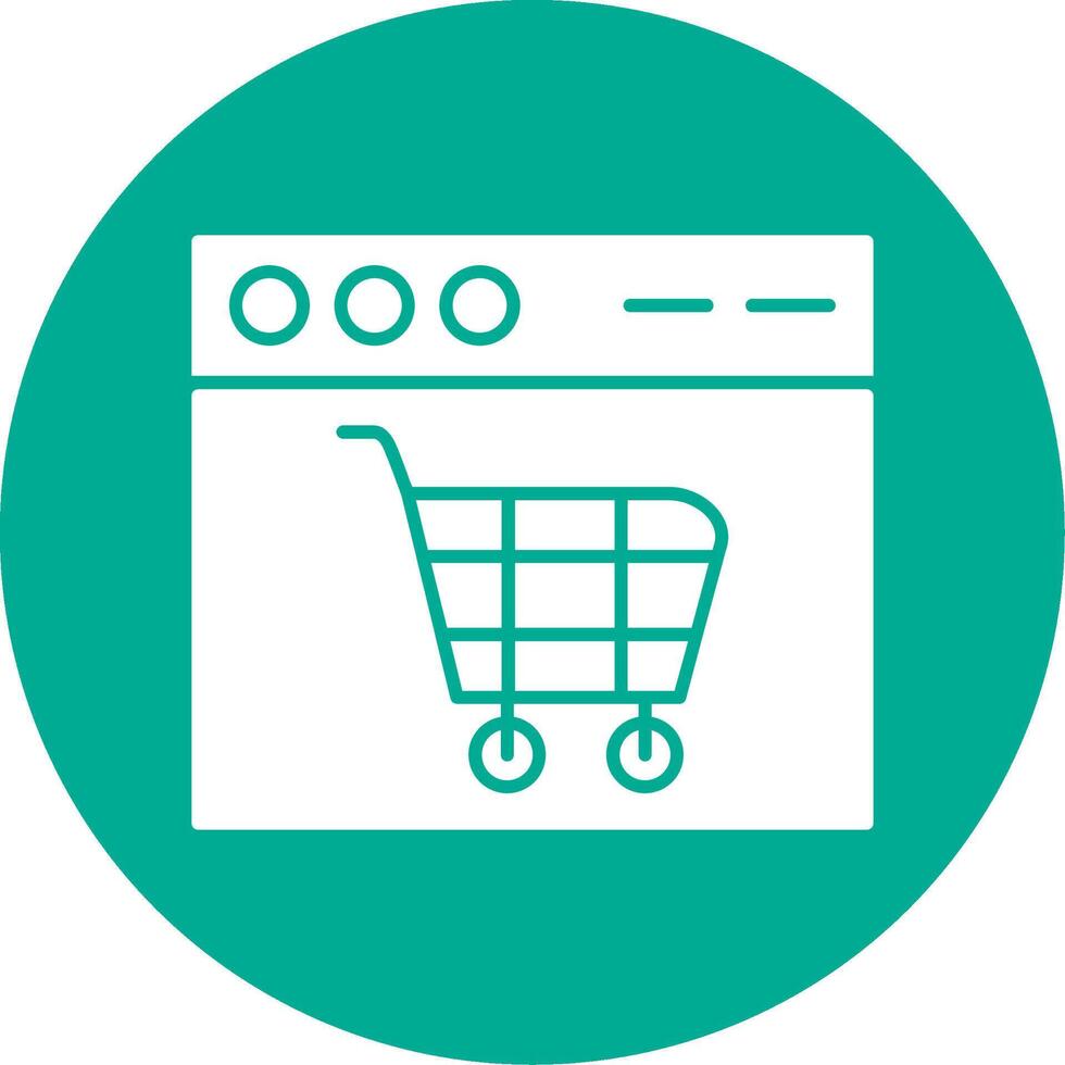 icono de círculo de glifo de carrito de compras vector