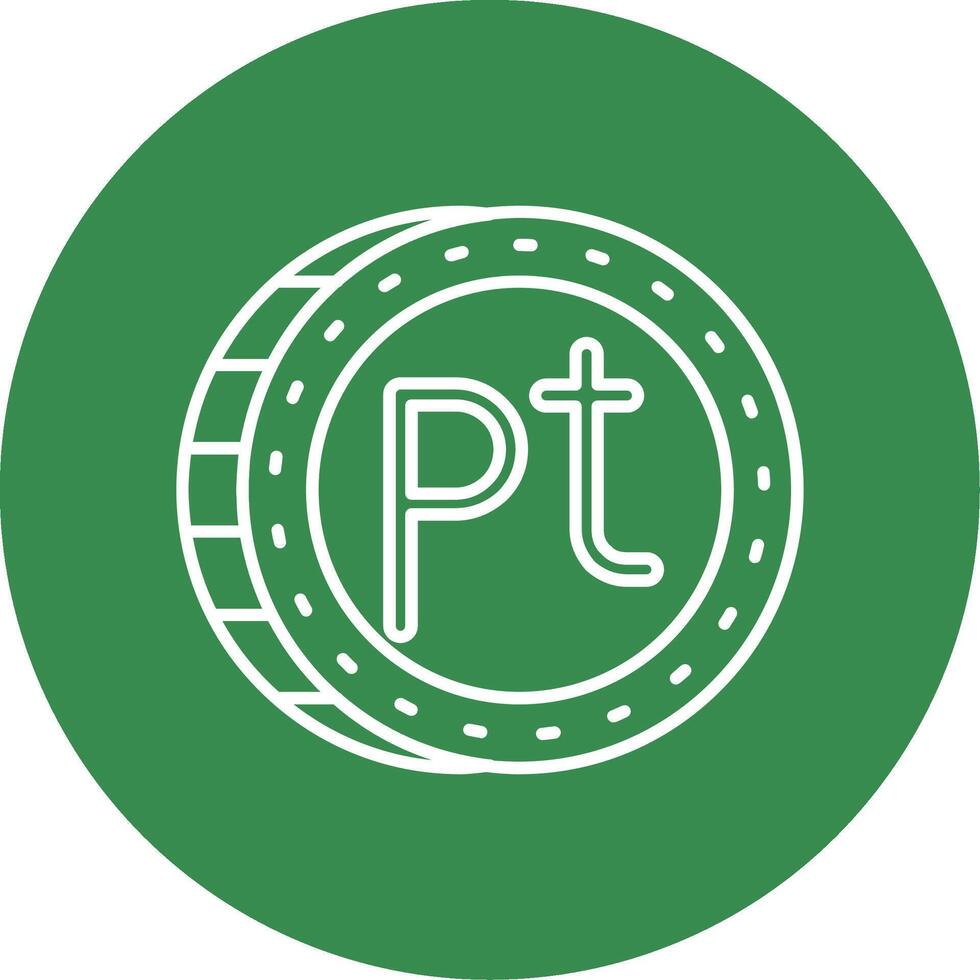 Peseta Linear Circle Multicolor Design Icon vector