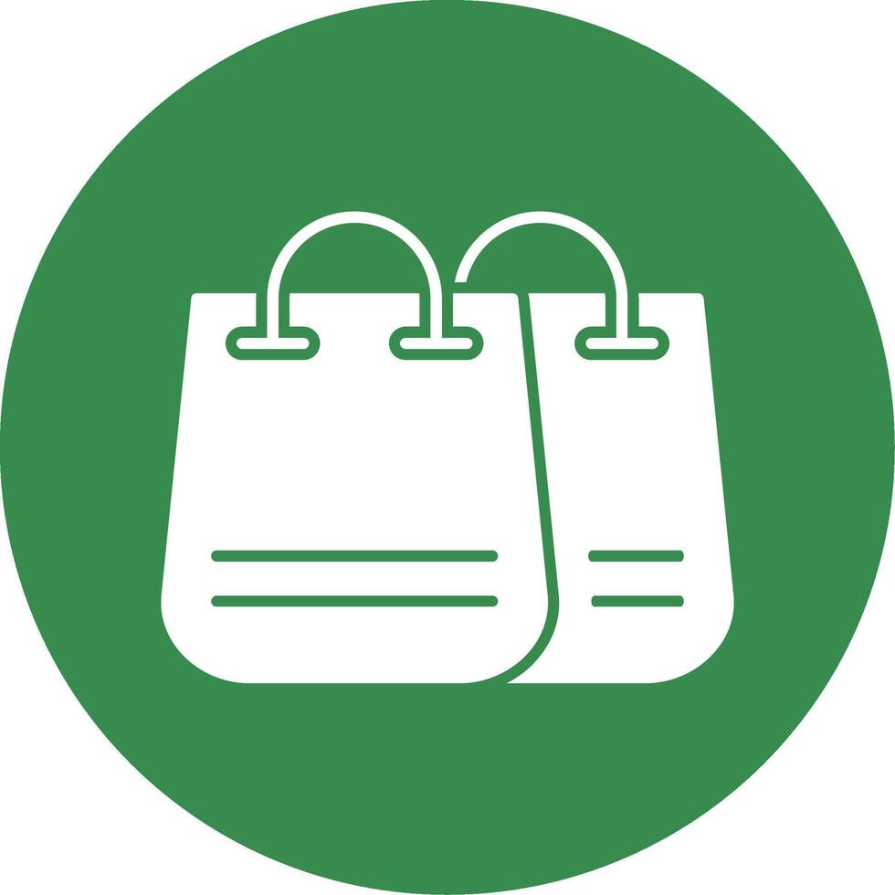 compras bolso glifo circulo icono vector