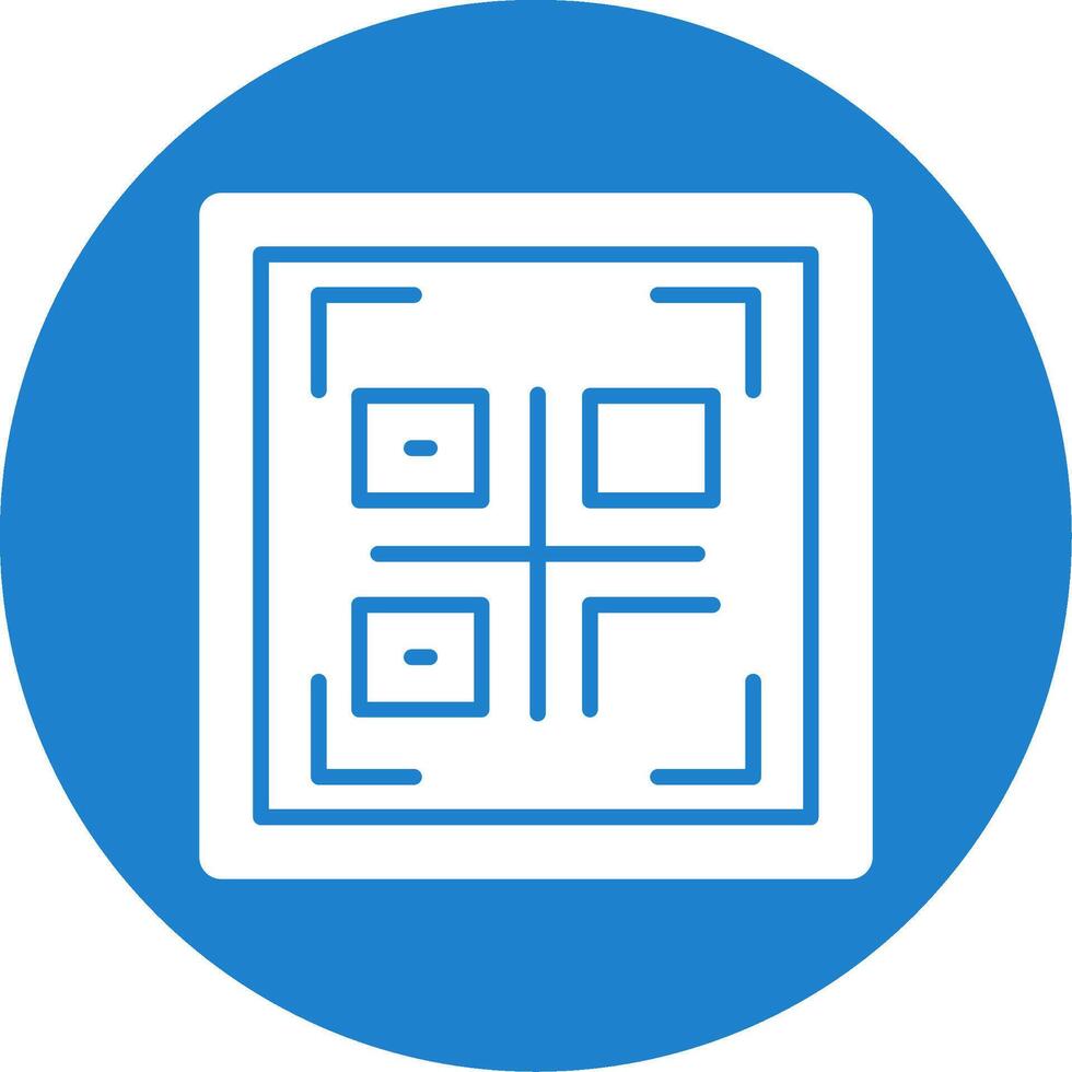 Qr Code Glyph Circle Icon vector