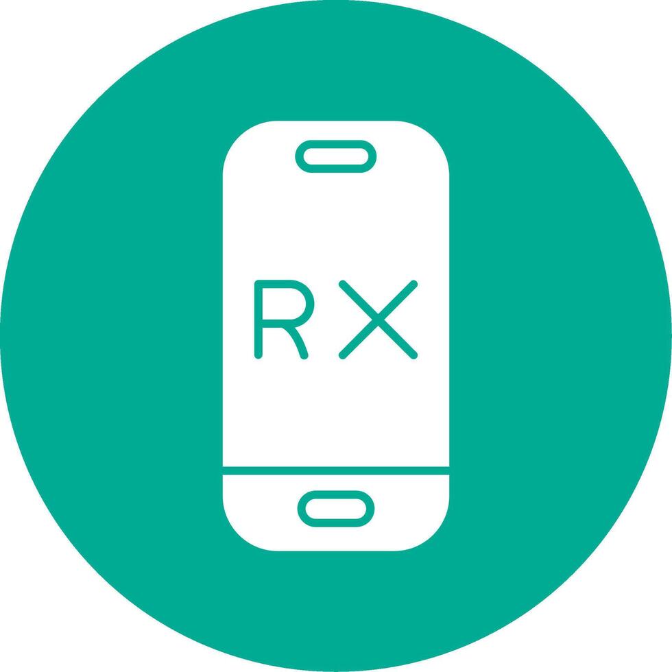 rx glifo circulo icono vector