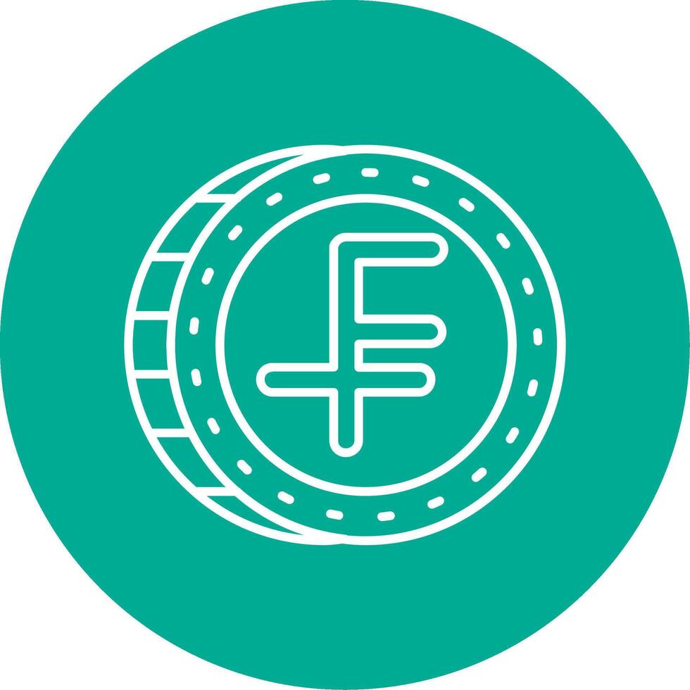 Swiss franc Linear Circle Multicolor Design Icon vector