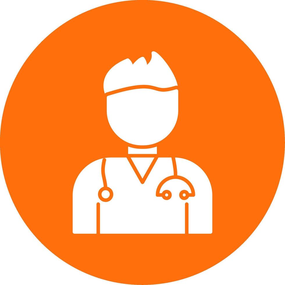 Doctor Glyph Circle Icon vector