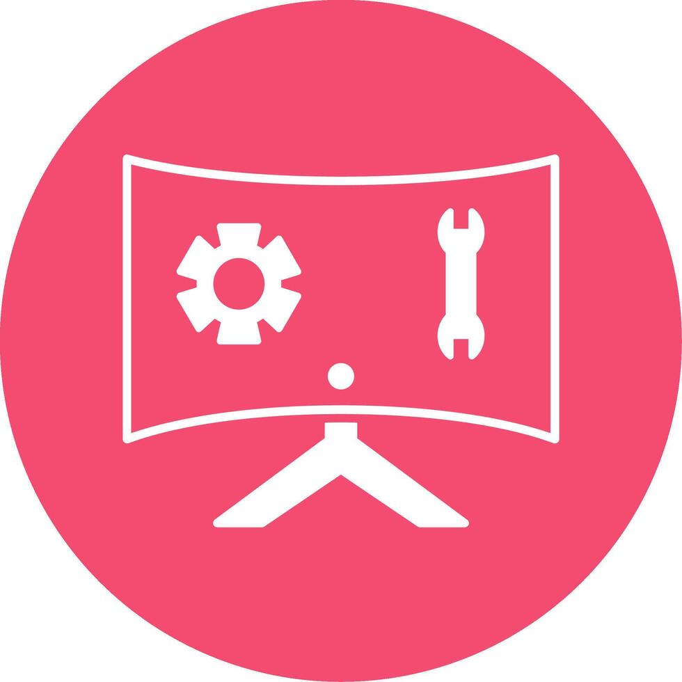 Technical Support Glyph Circle Icon vector