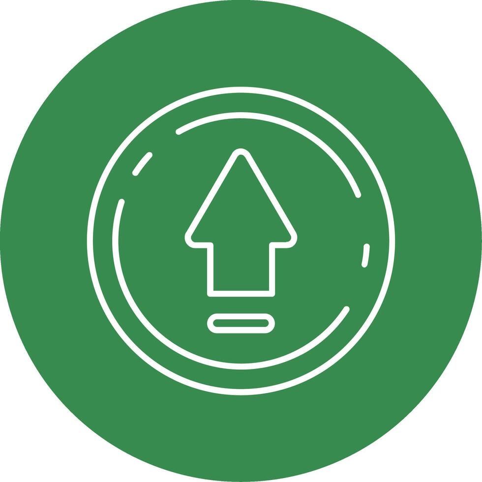 Up Linear Circle Multicolor Design Icon vector