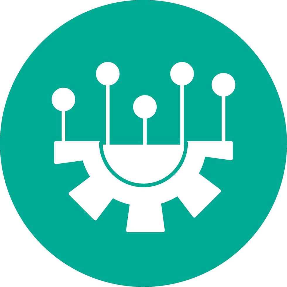 Setting Glyph Circle Icon vector